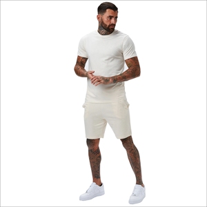 Conjunto Deportivo de Verano para Hombre de 2 Piezas, Talla Grande, Poliéster/Algodón, Negro, MOQ Bajo - Product Image 4