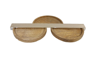 Ensemble de plateaux de service en bois de nouvelle conception, finition naturelle, écologique, 2 pièces, avec couleur et taille personnalisées pour la maison, le restaurant, les mariages