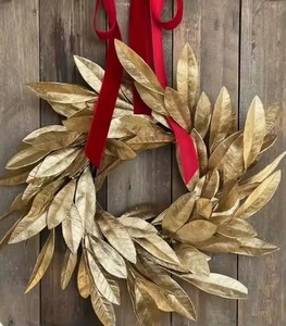Guirnalda de hojas de Metal dorado clásico diseño ordinal hecho a mano para decoración elegante estante de acento de entrada estilo evento centro de mesa exhibición - Product Image 4