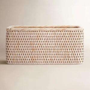 Cesta rectangular de ratán para mesa, cesta de almacenamiento hecha a mano, venta al por mayor, ecológica, hecha en Vietnam - Product Image 1