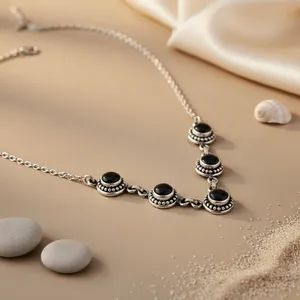 สร้อยคอเงินแท้ 925 ชุบทองวินเทจ ประดับมุกน้ำจืด สำหรับผู้หญิง - Product Image 3