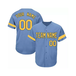 Jersey de poliéster de alta calidad, ropa deportiva, transpirable, diseño de botones completos, conjuntos de béisbol y softbol para jóvenes, de talla grande, stock al por mayor - Product Image 6