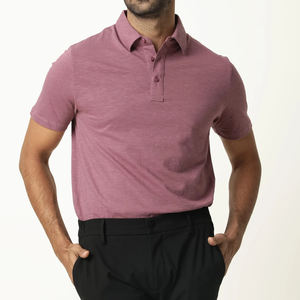 เสื้อโปโลแห้งเร็วสำหรับผู้ชาย,เสื้อยืดโปโลติดกระดุมแขนสั้นผ้าฝ้าย100% คุณภาพเยี่ยม - Product Image 1