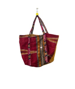 Bolso Kantha de algodón reversible hecho a mano para mujer, bolsos de mano informales de alta calidad con dos asas/correas, uso de compras en la playa abierta - Product Image 1