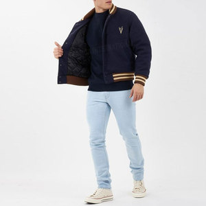 Veste d'hiver Lettermen de haute qualité faite à la main 100% laine coupe ajustée légère corne fermeture à bouton nouveau Design uni support mince toile - Product Image 4