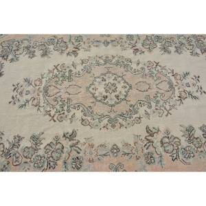 พรมตุรกีโบราณสีเบจสีน้ำตาลขนาด5.5x9.4ฟุตงานเย็บปะขนสัตว์สำหรับห้องโถงห้องนอนห้องนอนน้ำยางสำหรับห้องข้างเตียง - Product Image 5