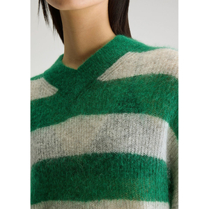 Women's Vintage Style <b>Rainbow</b> Mohair <b>Sweater</b> Long Casual custom logo Top with Neck Lazy Knit Winter for Women - Product Image 5