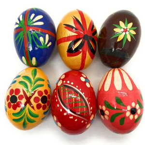 VIET FARGIMEX Hand-Painted Kashmiri Floral Egg Ornaments Eco-Friendly Wooden Easter <b>Keepsake</b> <b>Box</b> - Product Image 5