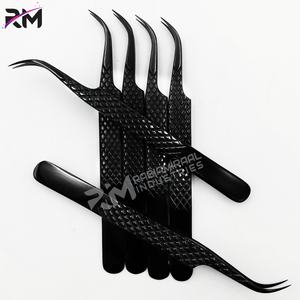 RMI Régulier 45 Degrés Point Courbé Plein Shin Noir Plasma Cils Pince À Cils Diamant Grip Set - Product Image 3