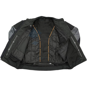 Veste blindée à manches longues personnalisable en cuir/polyester légère et respirante unisexe Noir-Gris Toutes saisons - Product Image 3