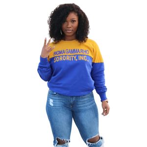 Sudadera de bloque de Color dorado Azul Real, Unisex Jersey de algodón, atuendo escolar de estilo de vida griego, elementos esenciales de uso diario - Product Image 3