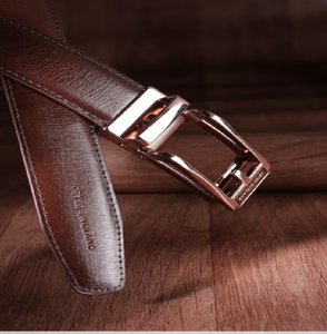 เข็มขัดหนังสีน้ำตาลใส่สบายพร้อมหัวเข็มขัดทองเหลืองแบบเรียบง่ายเหมาะสำหรับลุควินเทจราคาขายส่งที่มีอยู่ - Product Image 6