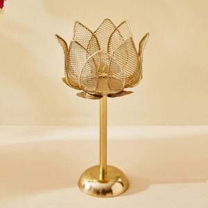 Bougeoir unique pour décor sophistiqué Bougeoir géométrique Lotus pour un style unique à la maison - Product Image 4