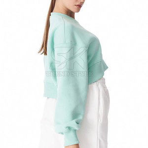 Pakistan Manufacture Solid Color Women Cropped <b>Plain</b> <b>Sweatshirts</b> Custom Printed Logo Casual Women Cropped <b>Plain</b> <b>Sweatshirts</b> - Product Image 4