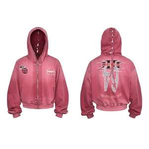 Conjunto de Sudadera Corta Transpirable Personalizada para Invierno, Traje Deportivo, Sudadera con Capucha Vintage con Cremallera Completa, Ropa Deportiva Urbana - Product Image 5