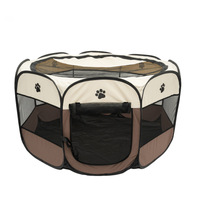 Grand enclos octogonal pliable pour animaux de compagnie, cage pour chien et chat, tente pour animaux de compagnie d'intérieur et d'extérieur, toute saison