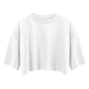 Custom Made Women's O-Neck <b>Crop</b> <b>Tops</b> Lightweight & Breathable 100% Cotton & Polyester Customized Logo - Product Image 1