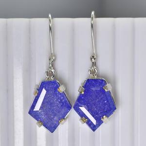 Boucles d'oreilles en Tanzanite violette naturelle de 52,85 carats, argent sterling 925, pierre précieuse certifiée, bijoux élégants et fantaisistes, cadeau - Product Image 2