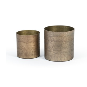 Lot de 3 vases et boîtes de décoration en métal de grande taille Vase à fleurs en aluminium au design fait main pour exportateur en gros - Product Image 3