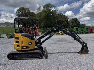 Excavatrice Johnn Deerre 26G d'occasion de haute qualité à vendre, historique de maintenance complet, prête pour les travaux de construction, moteur fiable, roulement - Product Image 2