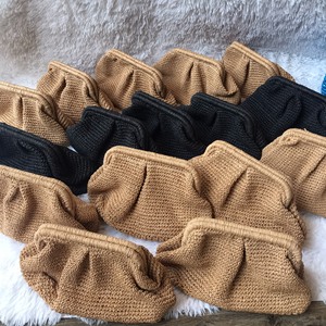 Bolso de mano natural de ganchillo de rafia bolso de verano de paja tejida de Vietnam - Product Image 5