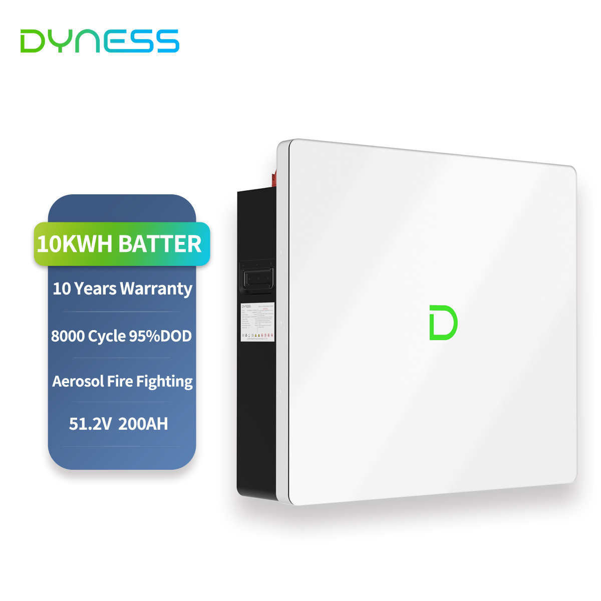 Настенная батарея Dyness 51,2 v 200ah, 10 кВтч, 8000 цикл, интеллектуальная система питания 10,24 кВтч с литиевой батареей