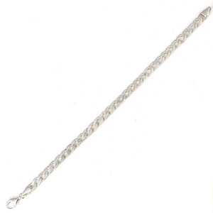 925 Sterling <b>Silver</b> 0.6mm Rhodium & Gold Plated Vintage Religious Patterned Chain <b>Bracelet</b> with Pearl <b>Charm</b> <b>Bracelets</b> Type - Product Image 5