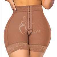Shorts Remonte-Fessiers avec 3 Rangs de Crochets Gainant Femme Colombien Ceinture Amincissante Short Sculptant Contrôle Abdominal Fesses Relevées Corps