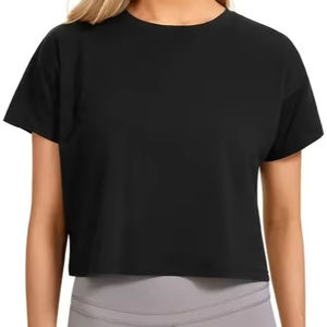 Logo personnalisé marque à la mode femmes Crop Tops haute qualité vêtements de golf femmes été Baggy t-shirts pour les filles - Product Image 1