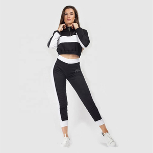 Offre Spéciale femmes coton survêtements haut et bas ensemble vêtements de sport en gros dames survêtement ensemble à manches longues Jogging Sport costume - Product Image 3