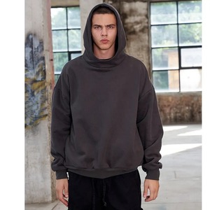 Custom Logo Mens Cotton Heavyweight <b>Sweatshirt</b> <b>Embroidery</b> Puff Printing Hoodie Oversized Crop Hoodie - Product Image 3