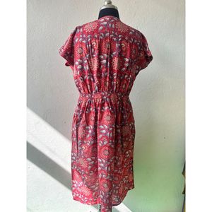 Elegant Handblock <b>Dress</b> for Office Lady Comfortable <b>Loose</b> Silhouette Formal and Casual Style for Professional Use in Winter - Product Image 3