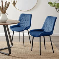 Chaise de salle à manger en velours de luxe, fauteuil rembourré, design moderne, pieds en métal, meubles pour restaurant, hôtel, salle à manger