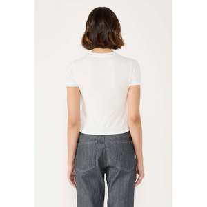 T-shirt décontracté sexy à col rond et manches courtes pour femme, taille régulière XL, 100% coton, jersey respirant, saison estivale, décoration avec logo - Product Image 4