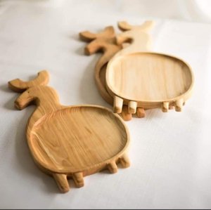 Plato ecológico de bambú de madera de animales naturales para bebés, plato de comida de madera, platos de cena para niños 99GD Vietnam - Product Image 3