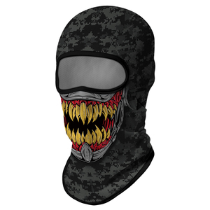 Casque d'hiver chaud pour moto thermique, ski, cyclisme, impression personnalisée, crâne de ninja noir, masque complet, cagoule. - Product Image 3
