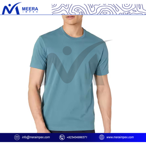 2025 Camiseta de algodón para hombre, cuello redondo, camiseta de manga corta informal para gimnasio, entrenamiento, correr, ropa de calle, venta al por mayor en blanco liso - Product Image 2