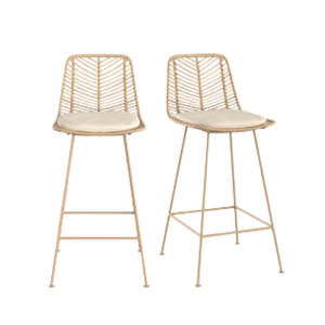 เก้าอี้บาร์หวายทำจากหวายสีธรรมชาติสำหรับร้านอาหารและบาร์เฟอร์นิเจอร์ - Product Image 2