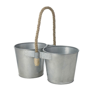 2 macetero redondo galvanizado con soporte de Metal - Product Image 6