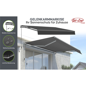 Système d'ombrage de balcon Sunshine Anthracite 3,95 x 2,5 m, auvent Jet-Line pour restaurants, fêtes, voile enduite télécommandée - Product Image 4