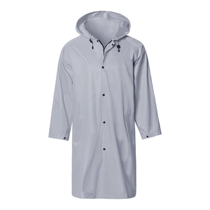 Chubasquero largo impermeable con cremallera y capucha para hombre, a prueba de viento, transpirable, de microfibra, de poliéster, para viajes al aire libre, con logotipo personalizado - Product Image 1