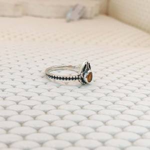 Bague de mode pour femmes en argent sterling 925 de haute qualité avec diamant coupé en cornaline orange comme pierre principale pour les fêtes de mariage - Product Image 5