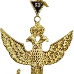 เครื่องประดับเมสันระดับ 33 ของสกอตช์ไรต์ - ปีกขึ้น - เครื่องประดับคอเมสัน งานฝีมือเมสัน ปีกขึ้น เครื่องประดับฟรีเมสัน - Product Image 1