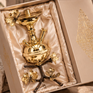 Cachimba de Mesa con Acabado de Laca y Latón Egipcio Hecha a Mano con Diseño de Mariposa |   Shisha Árabe Decorativa de Lujo - Product Image 5