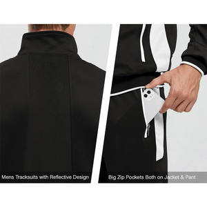 Conjunto Deportivo de Invierno para Hombre, Ropa Deportiva de Alta Calidad, Corte Ajustado, para Correr, Gimnasio, Chaqueta de Manga Larga de Poliéster de Peso Medio, Pantalones Deportivos - Product Image 4