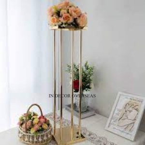 Acabado de color plateado brillante pulido de alta calidad de metal hecho accesorios de centro de mesa de boda en un precio impresionante - Product Image 2