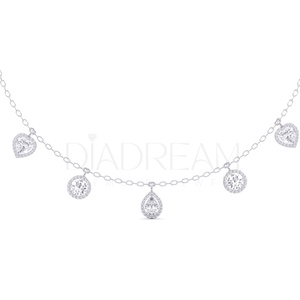 Collier en argent sterling 925 à la mode avec des diamants cultivés Leb Fashion Fine Jewelry pour les mariages et les cadeaux de fiançailles - Product Image 1