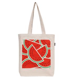 Bolsos de lona de algodón liso de último estilo con patrón estampado cierre de cremallera bolso de compras y comestibles para mujer - Product Image 4