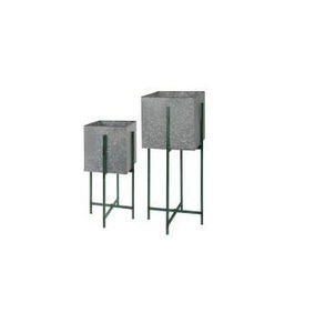 Grand pot de fleur rectangulaire en métal personnalisé jardinière Pot de plantation galvanisé Pot d'extérieur pour jardin avec couleur bicolore - Product Image 6