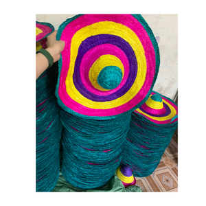 หมวกฟางทรงใบปาล์มสีสันสดใสสำหรับงานปาร์ตี้จากเวียดนามหมวกซัมเมอร์บีชเป็นมิตรต่อสิ่งแวดล้อมหมวกฟาง - Product Image 3